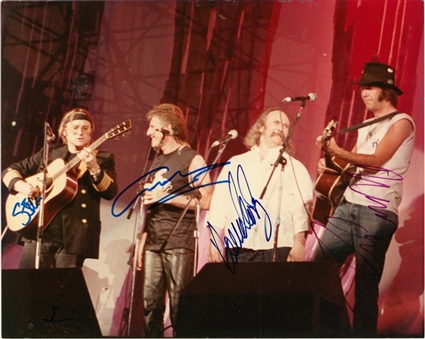 Crosby, Stills, Nash & Young Band Signed 8x10 Photo Signed By All 4 (JSA)